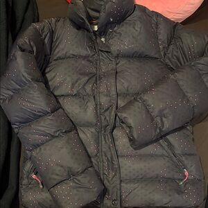 Nike Black and Pink Puffer Jacket